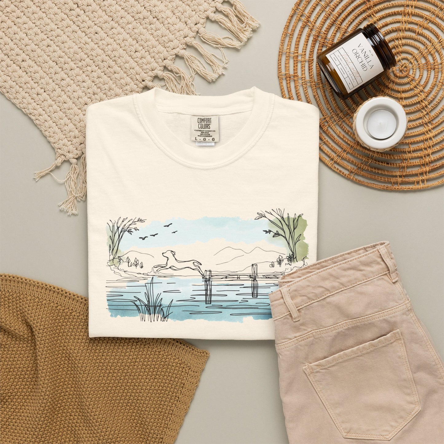 Lake Leap Dog Tee