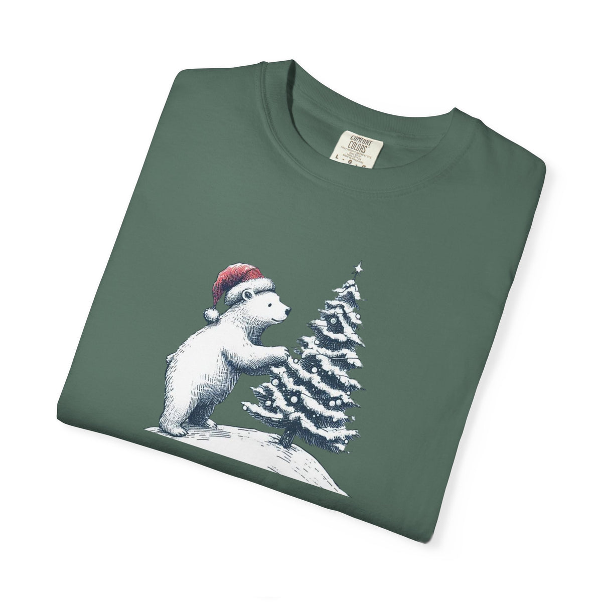 Polar Bear Christmas T-Shirt | Christmas Tree Comfort Colors Tee