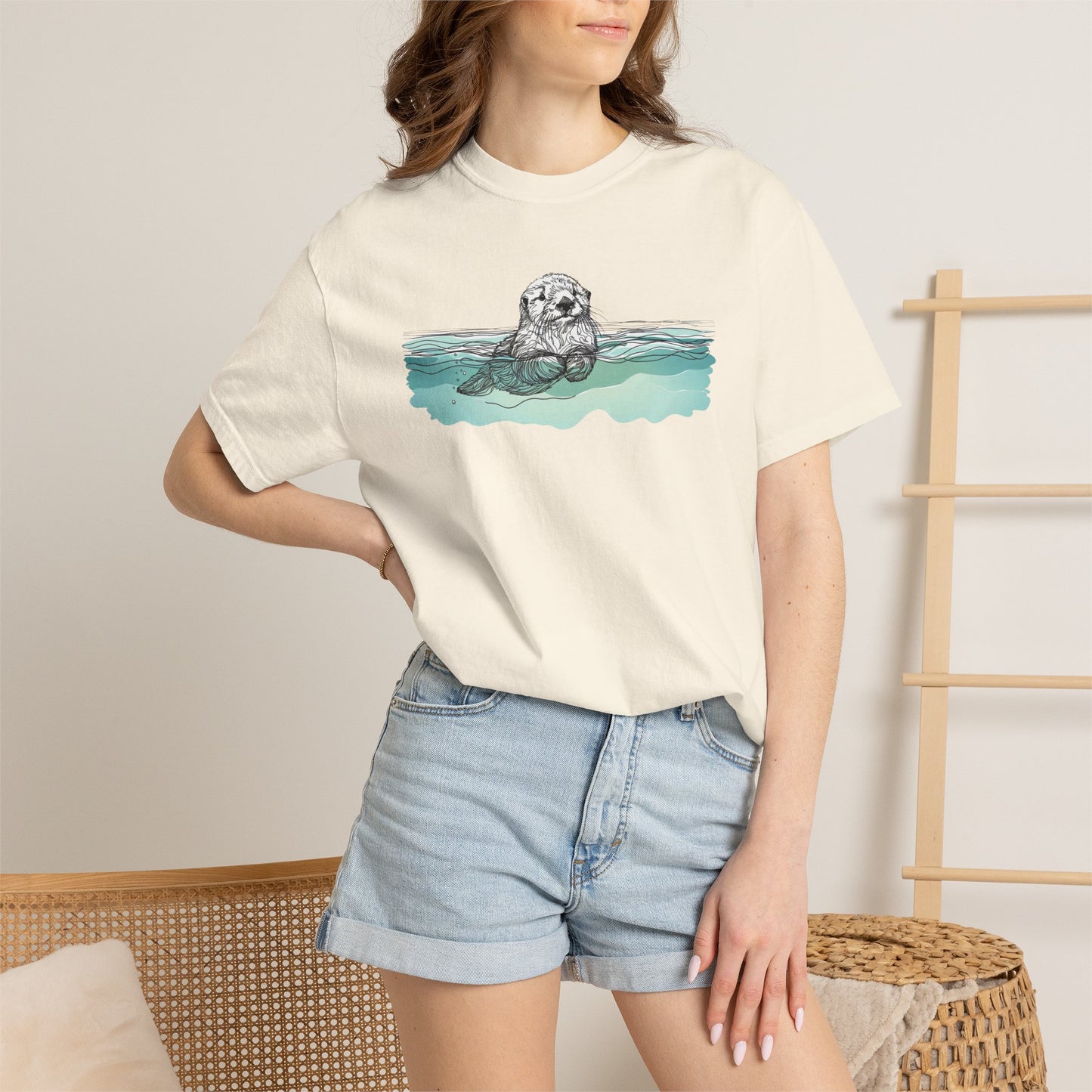 Otter in the Water Comfort Colors Tee