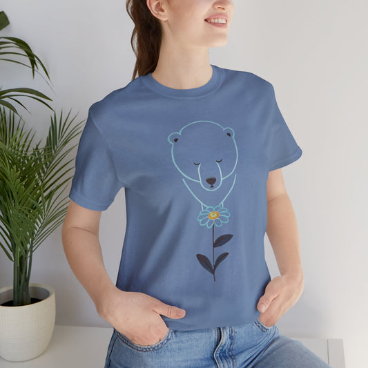 Minimalist Polar Bear & Daisy Tee