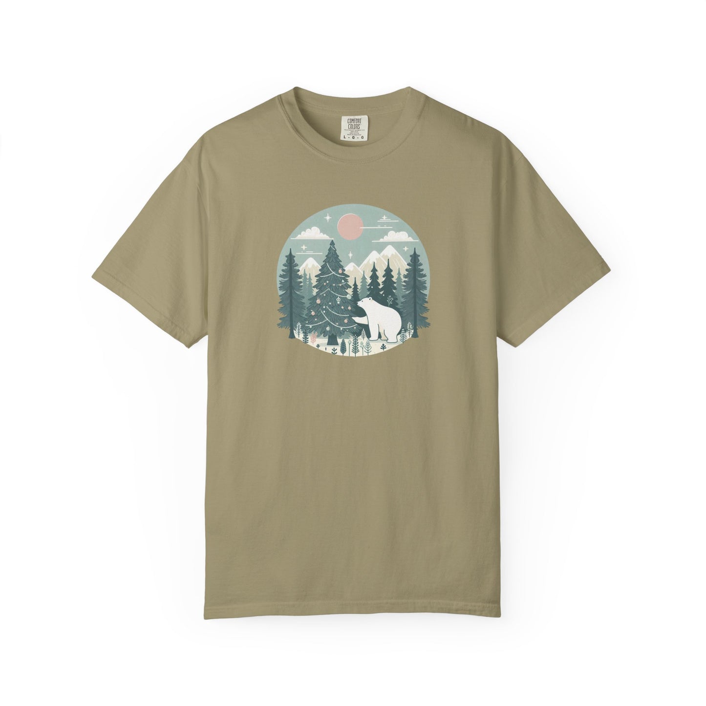 Winter Forest Polar Bear Comfort Colors Tee