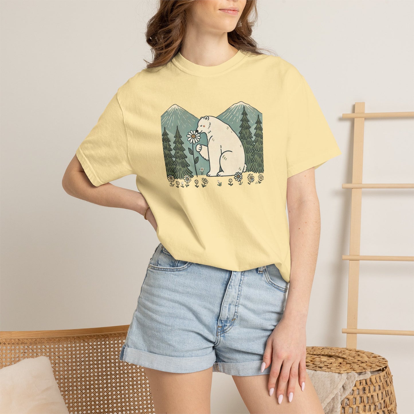 Wildflower Polar Bear Comfort Colors Tee