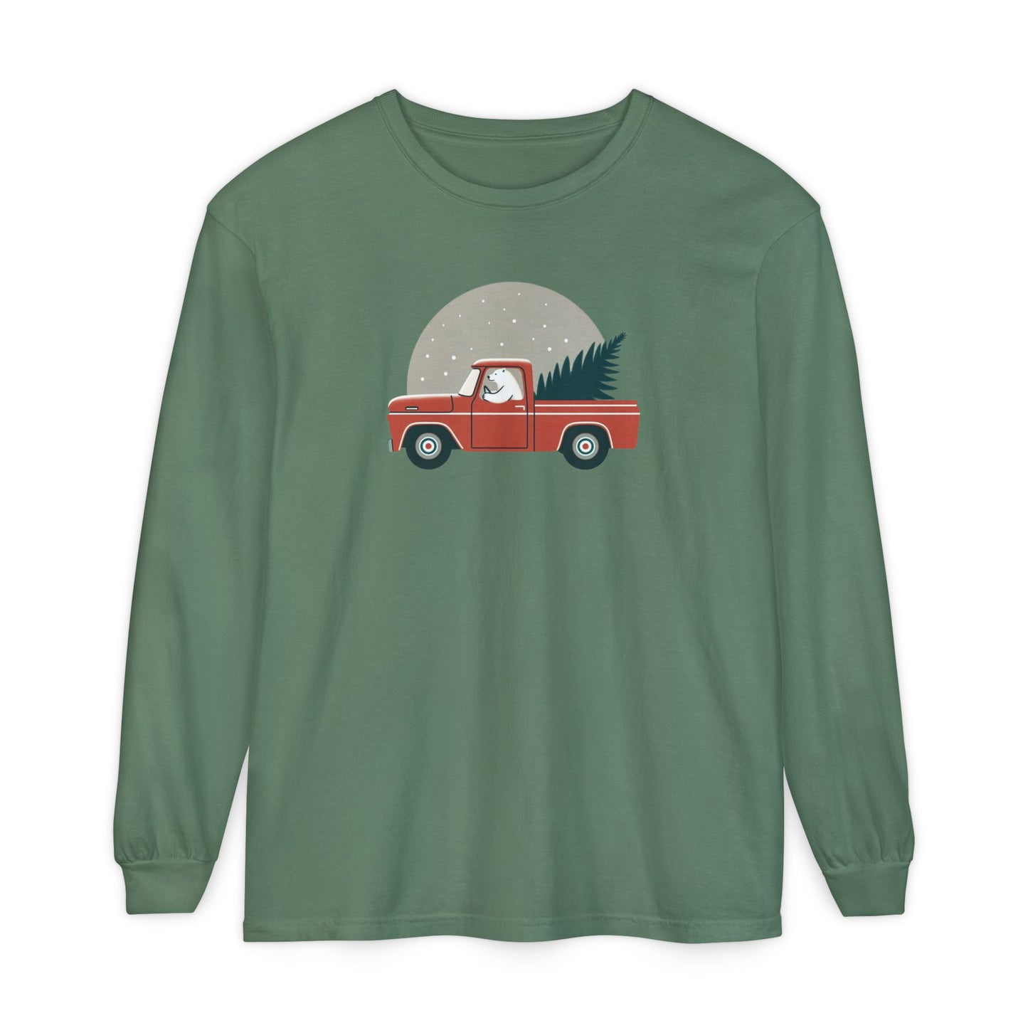 Vintage Polar Bear Christmas Truck Long Sleeve Tee