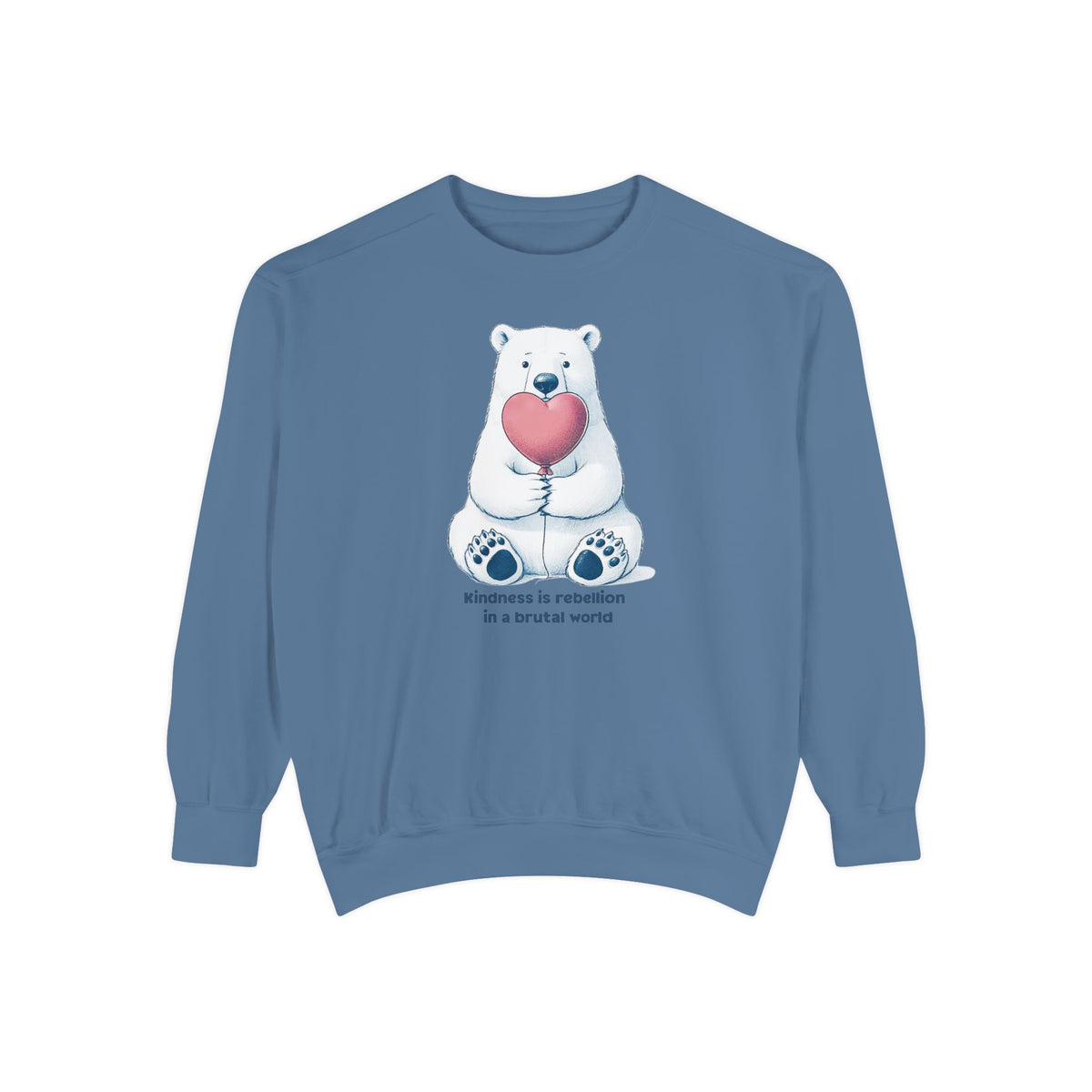 Kindness Is Rebellion Polar Bear Sweatshirt | Heart Graphic