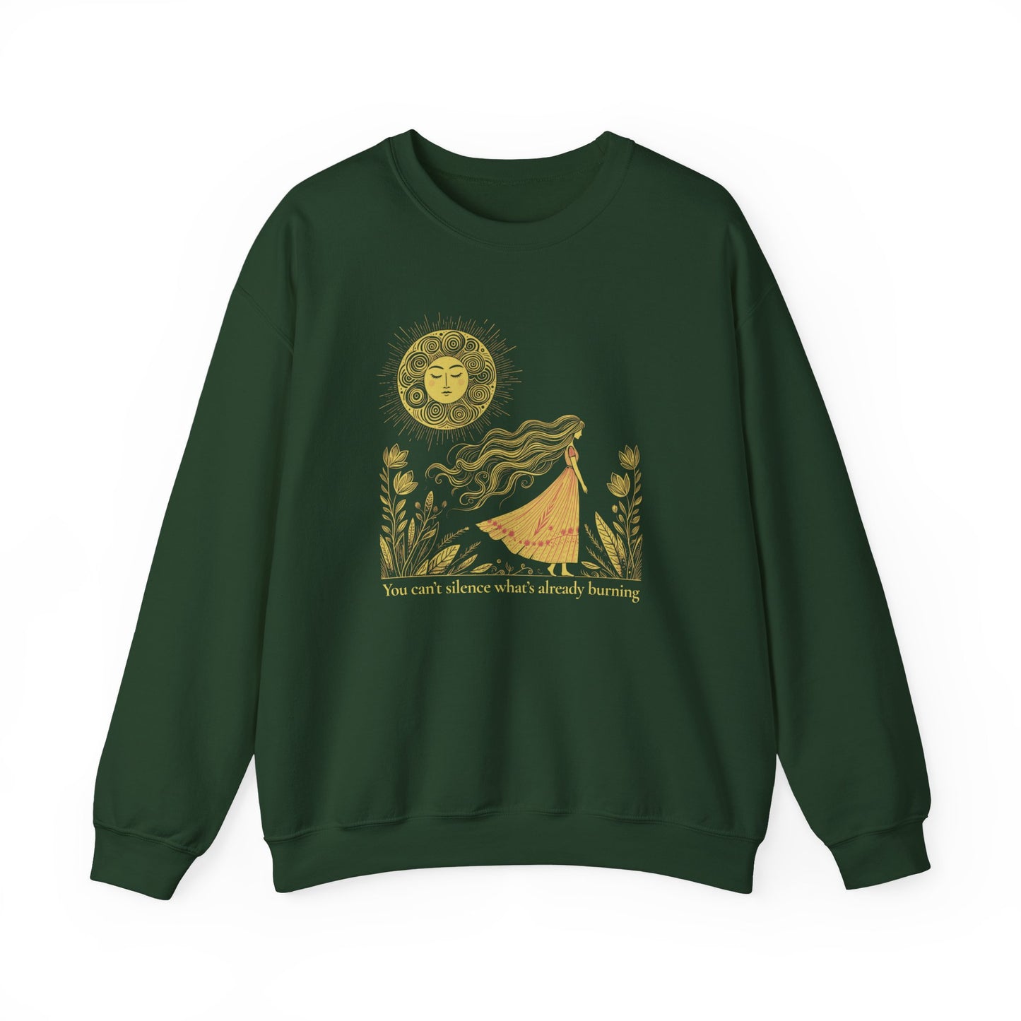 You Can’t Silence What’s Already Burning Sweatshirt – Gold Edition