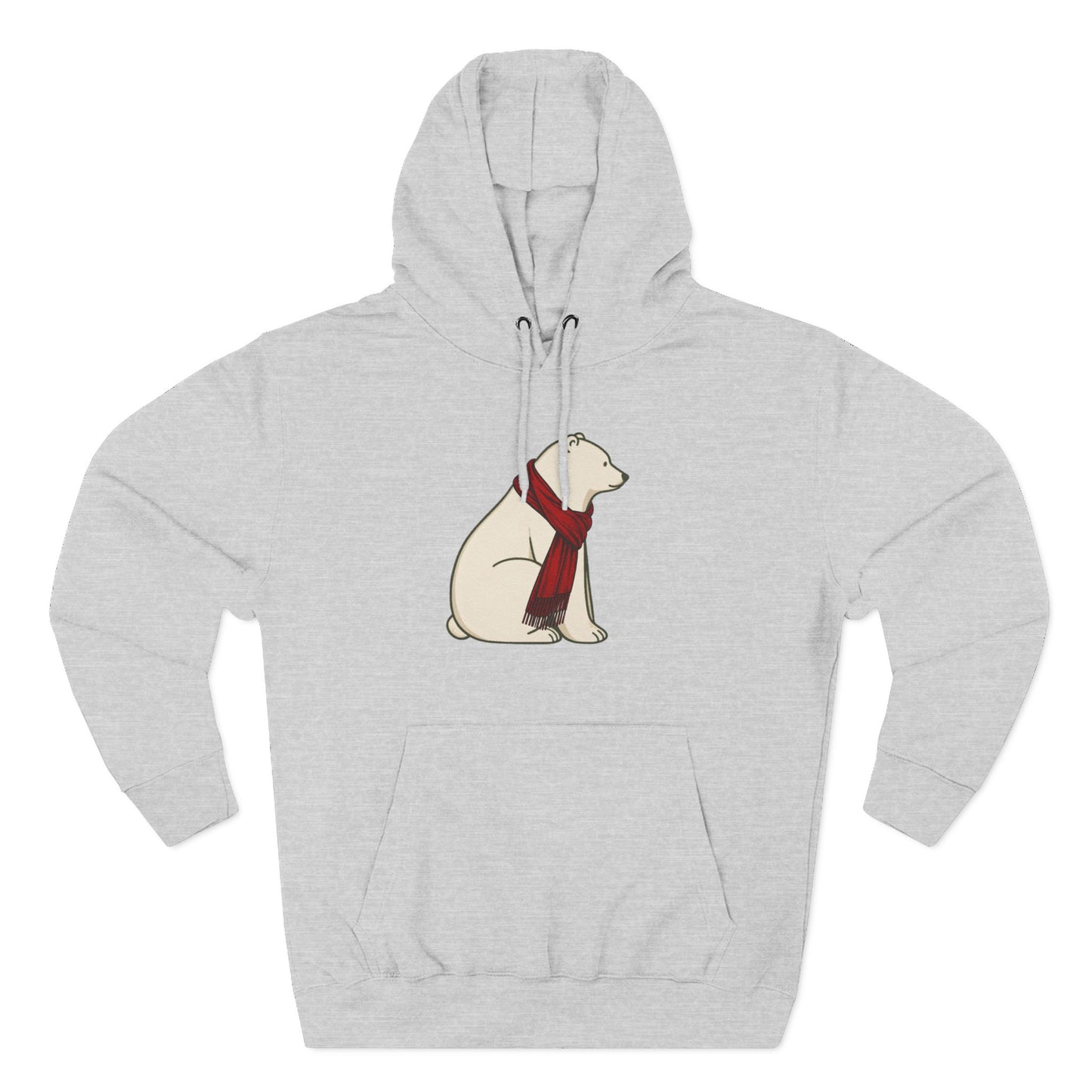 Polar Bear Scarf Hoodie | Cozy Winter Bear Sweatshirt