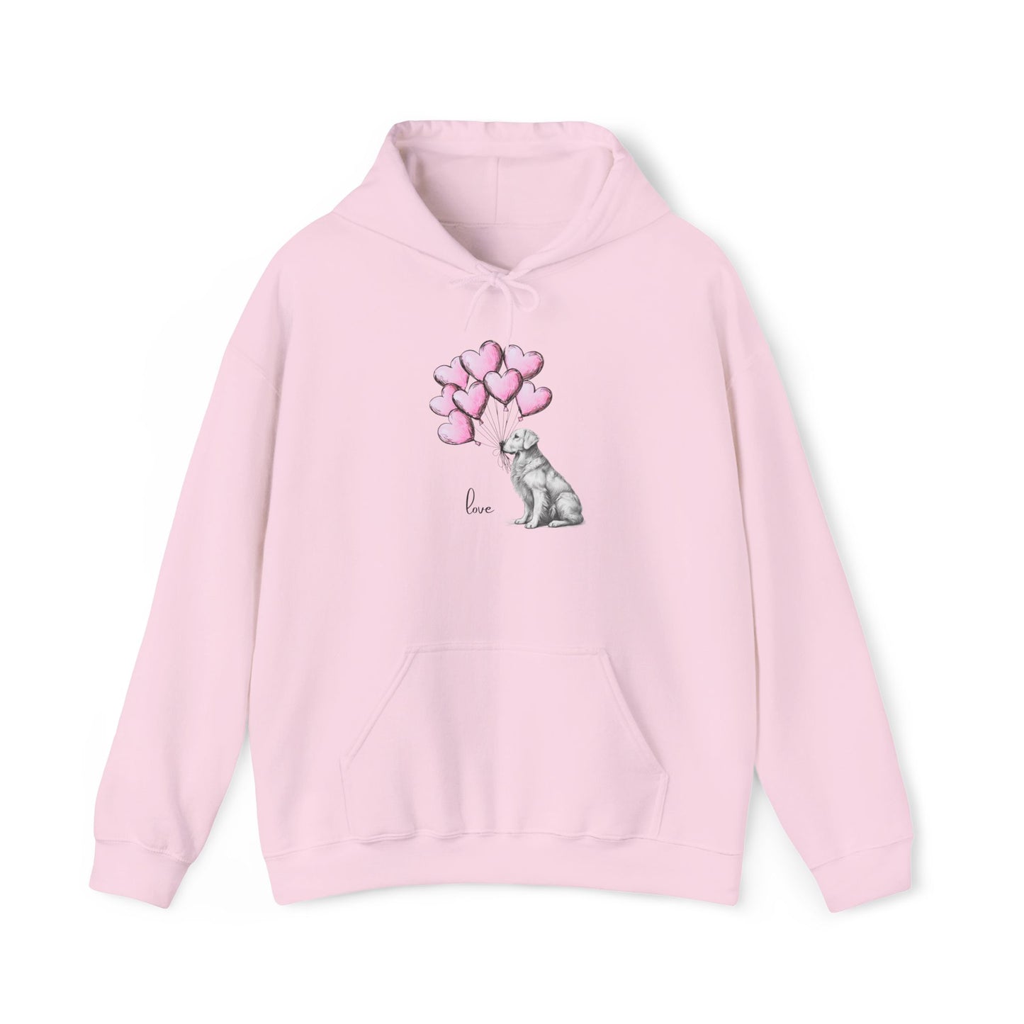 Golden Retriever Love Hoodie, Heart Balloon Dog Sweatshirt