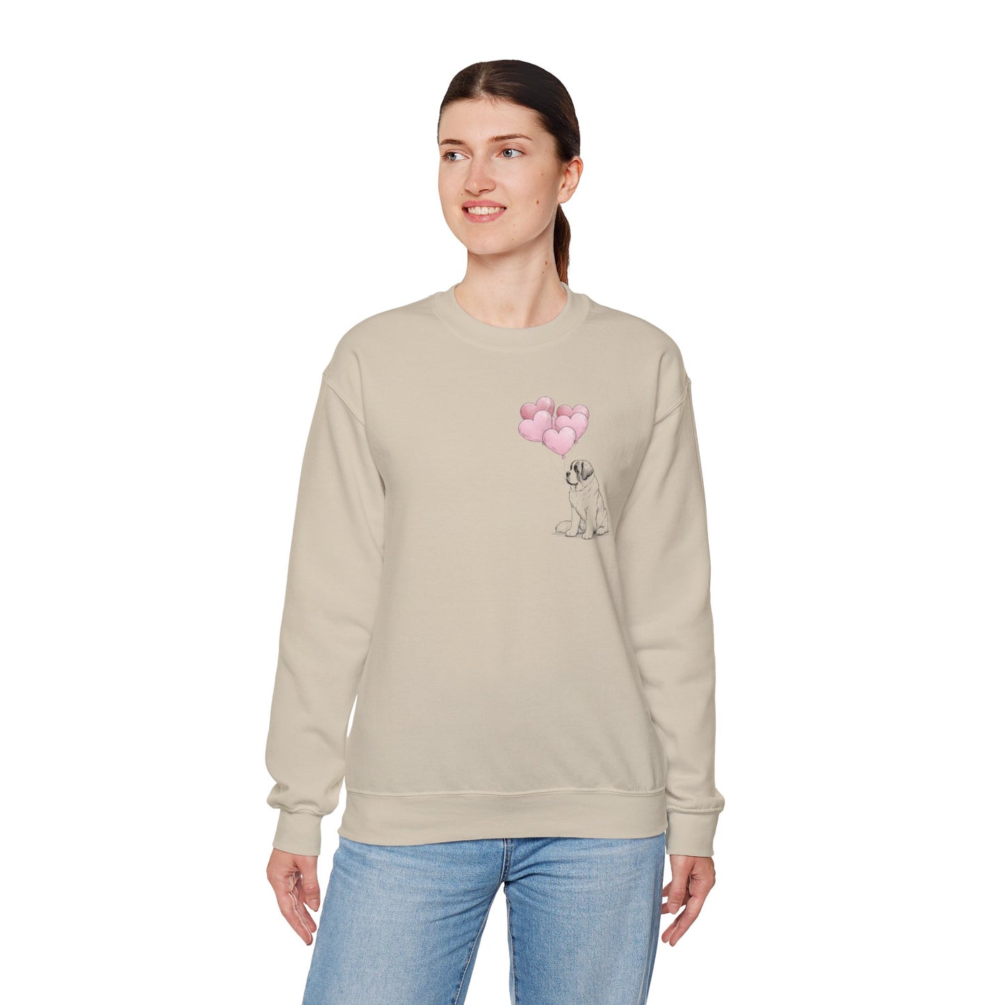 Saint Bernard with Heart Balloons Sweatshirt