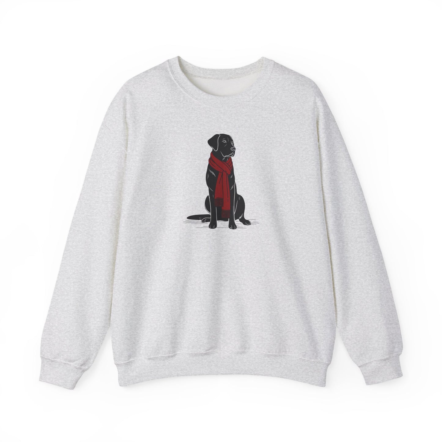 Black Lab Scarf Premium Sweatshirt | Cozy Den Edition