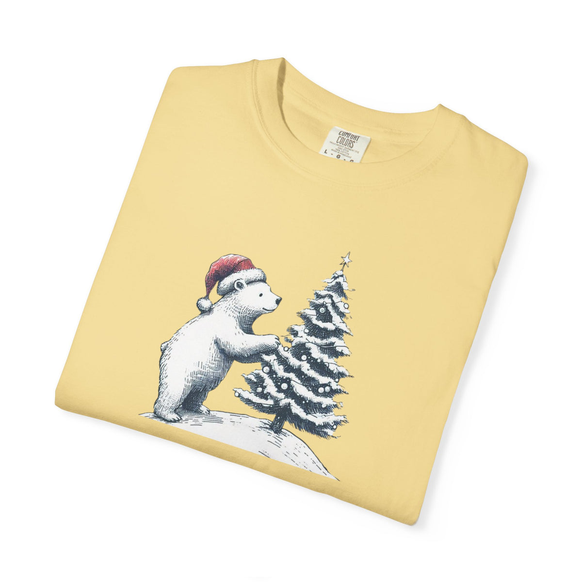 Polar Bear Christmas T-Shirt | Christmas Tree Comfort Colors Tee