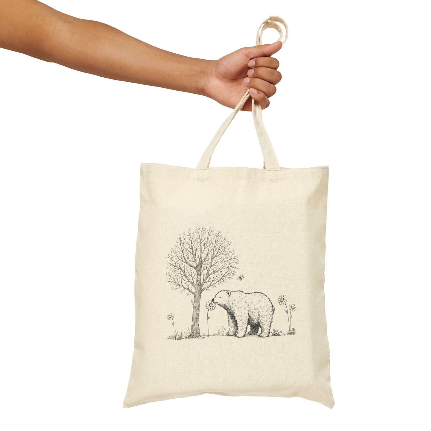 The Meadow Bear – Botanical Canvas Tote Bag