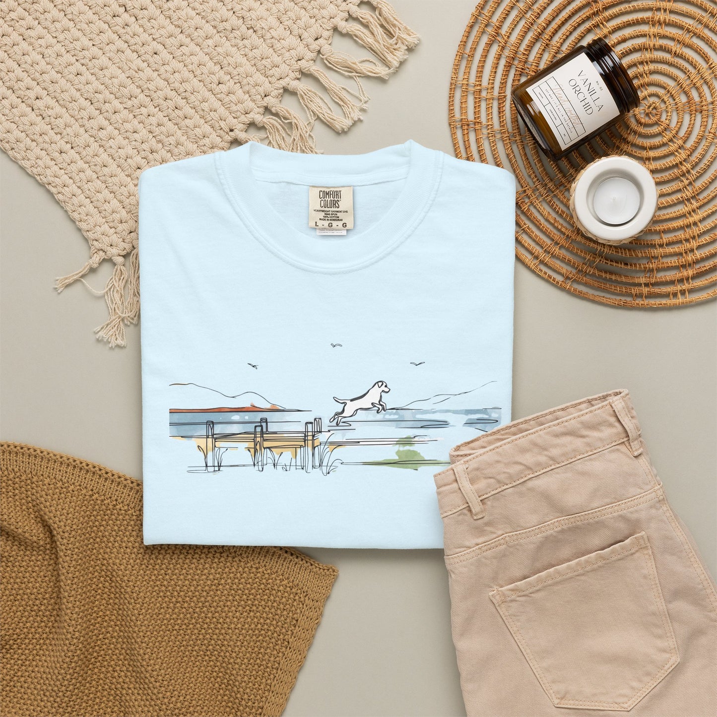 Watercolor Lake Dog Tee
