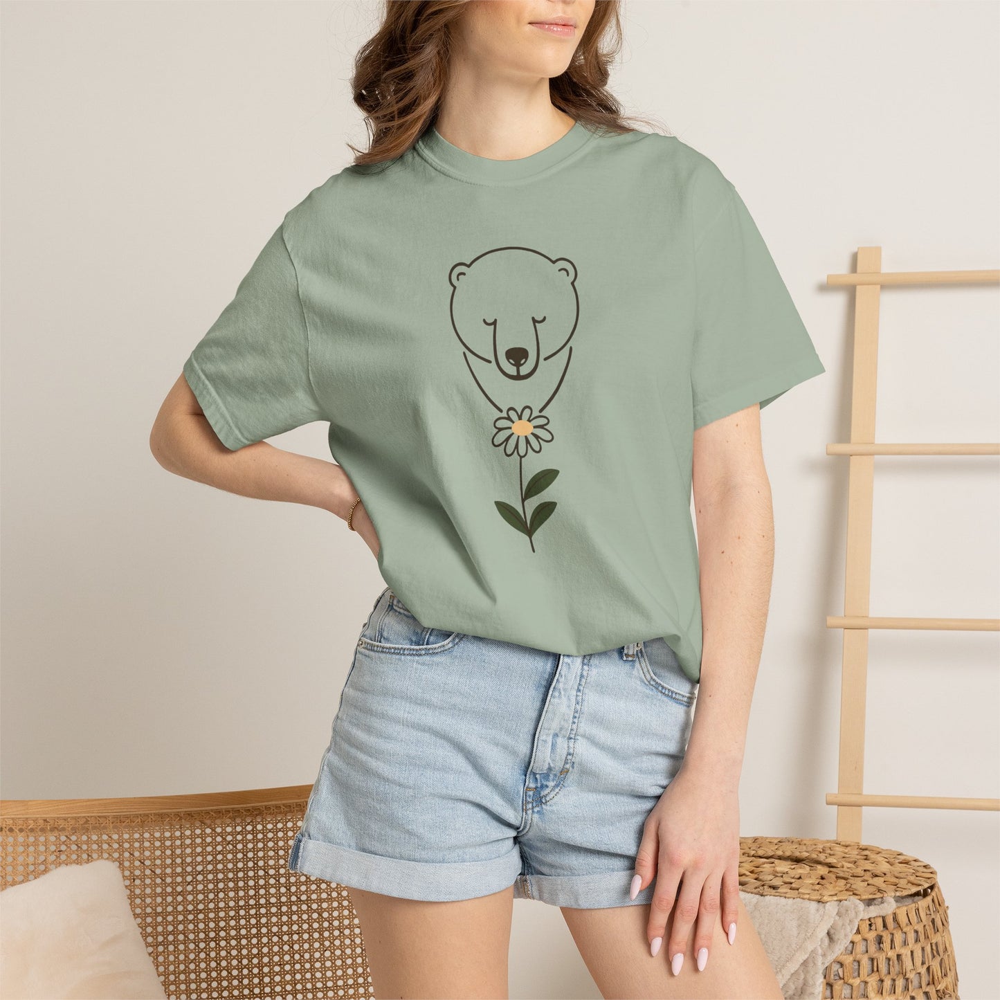 Polar Bear Daisy Comfort Colors Tee