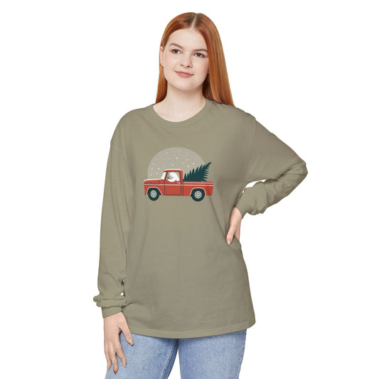 Vintage Polar Bear Christmas Truck Long Sleeve Tee
