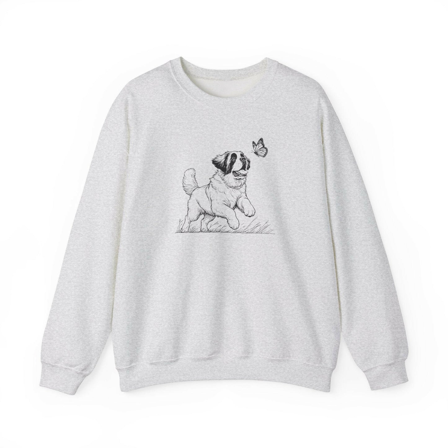 Saint Bernard Dog Chasing Butterfly Sweatshirt - Stompy Paws