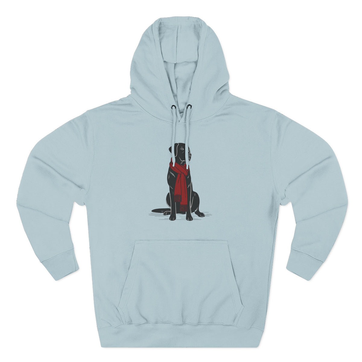 Black Lab Hoodie | Labrador Retriever Dog Sweatshirt with Red Scarf