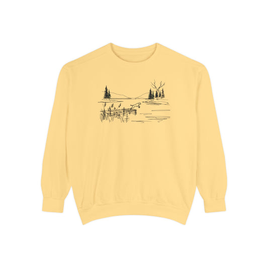 Minimalist Lake Dog Sweatshirt