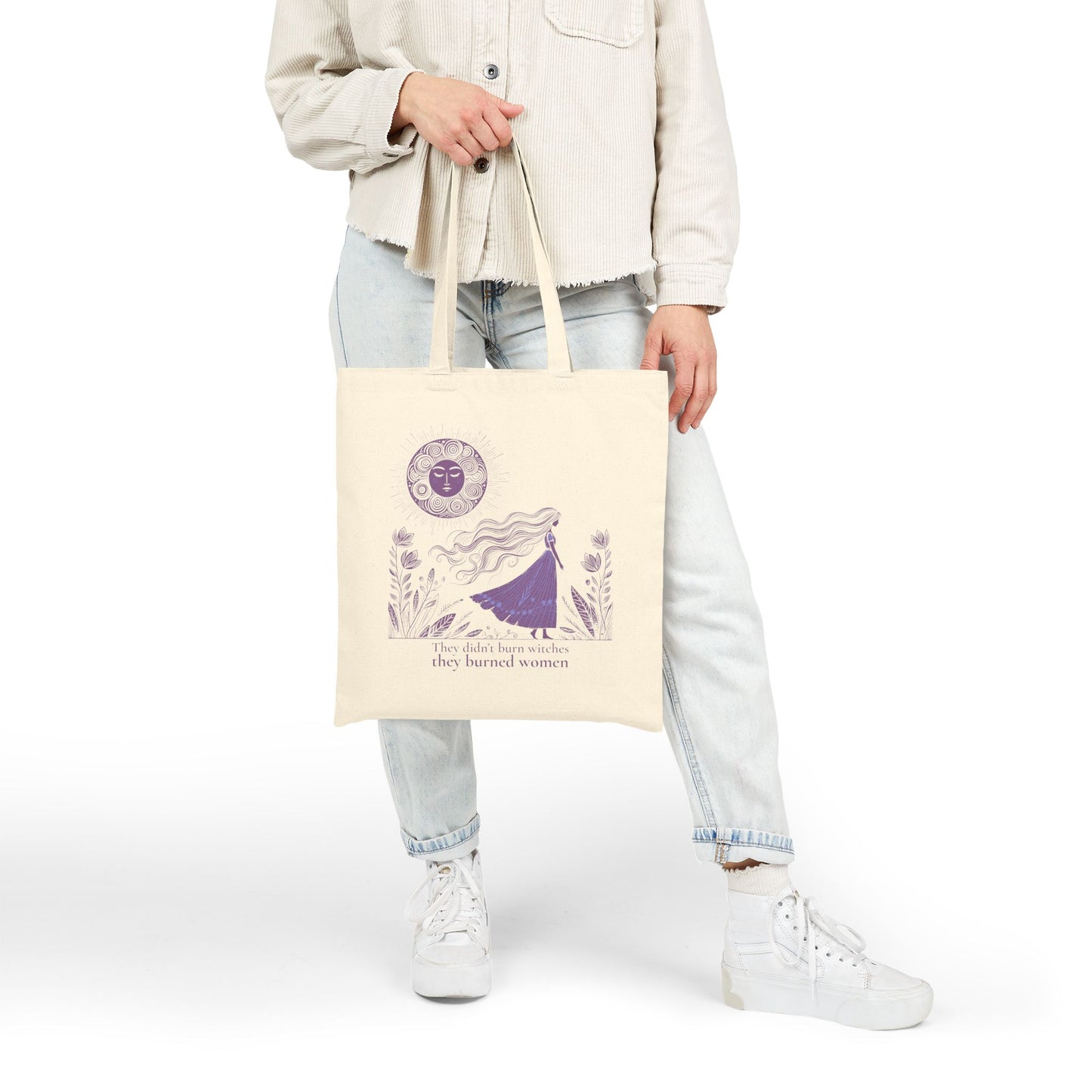 They Didn’t Burn Witches Tote Bag, Feminist Empowerment Reusable Canvas Tote, Women’s Rights Statement Bag