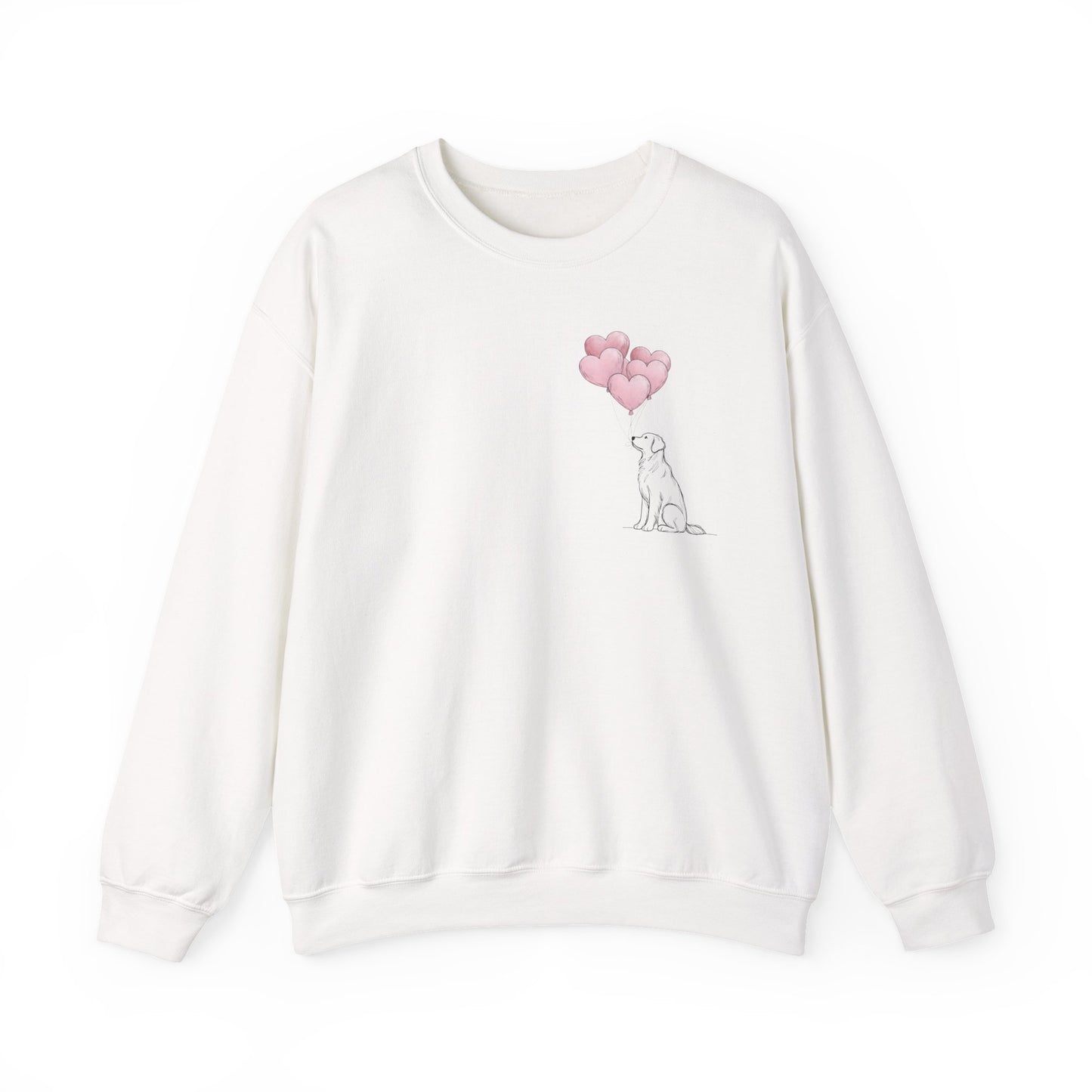 Golden Heart Balloon Sweatshirt | Minimalist Pup Edition