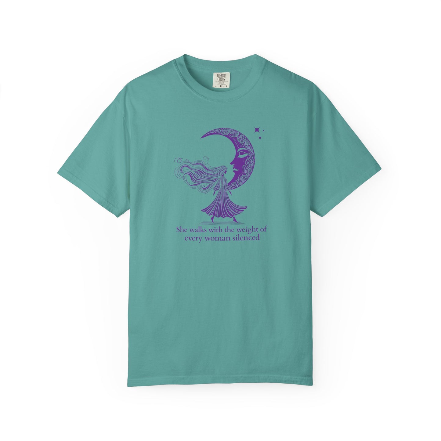 Comfort Colors She Walks With the Weight of Every Woman Silenced Tee