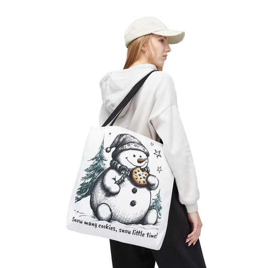 Snowman Cookie Tote Bag — Holiday Winter Market Grocery Shopper