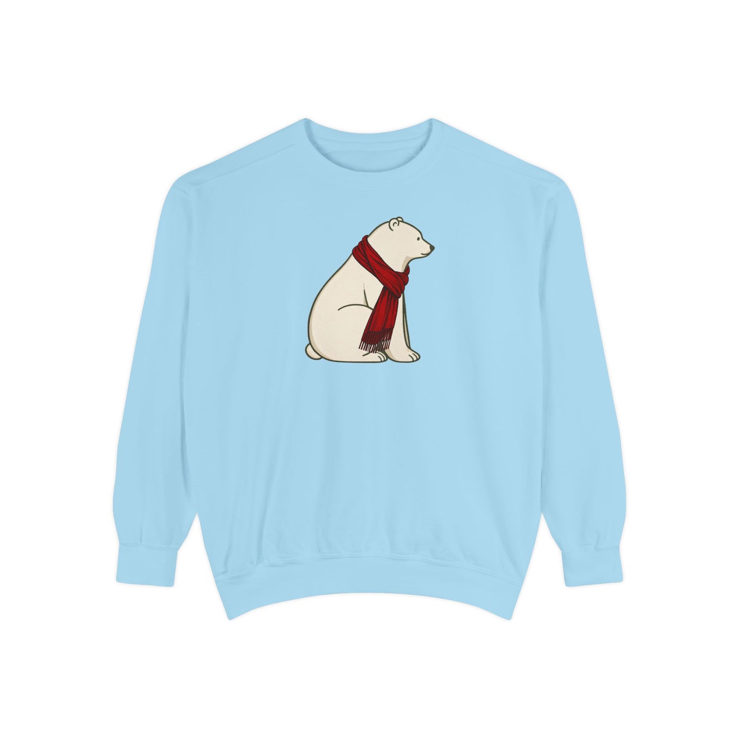Polar Bear Scarf Sweatshirt | Cozy Winter Bear Crewneck