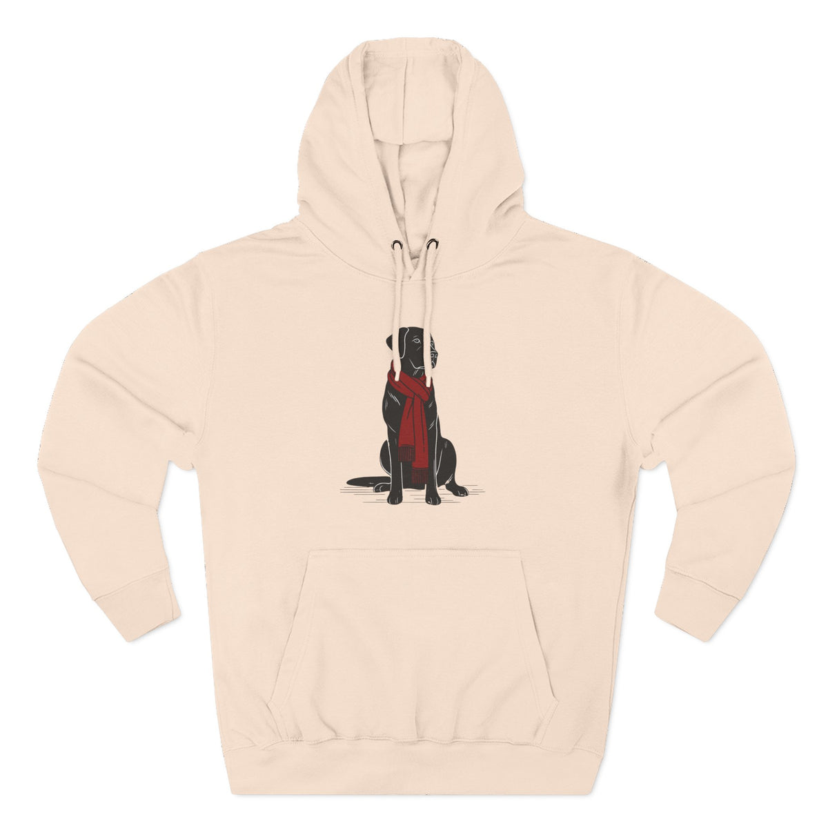 Black Lab Hoodie | Labrador Retriever Dog Sweatshirt with Red Scarf