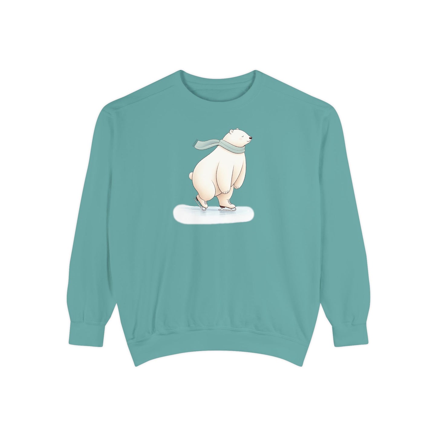 Ice Skating Polar Bear Comfort Colors Sweatshirt