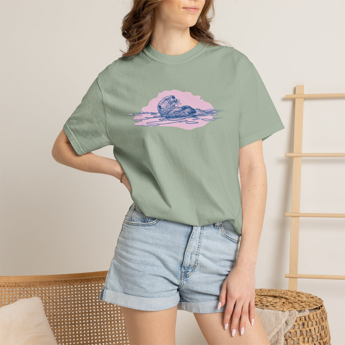Sea Otter T-Shirt | Floating Otter Comfort Colors Tee