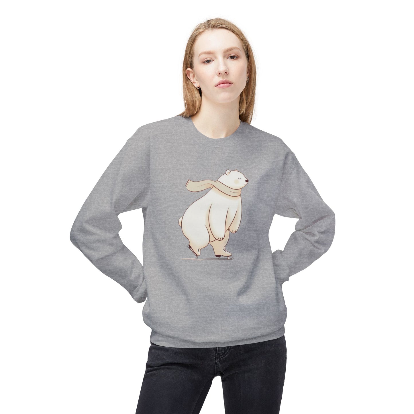 Soft Skating Polar Bear Winter Hoodie
