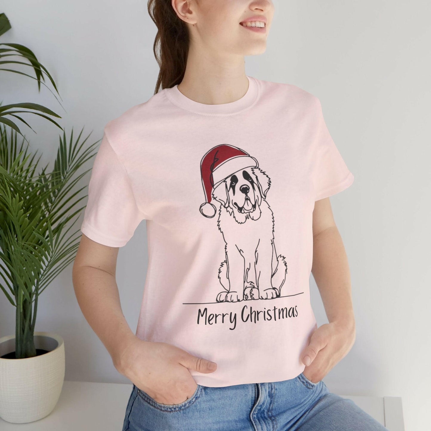 Merry Christmas Saint Bernard Dog Tee - Stompy Paws