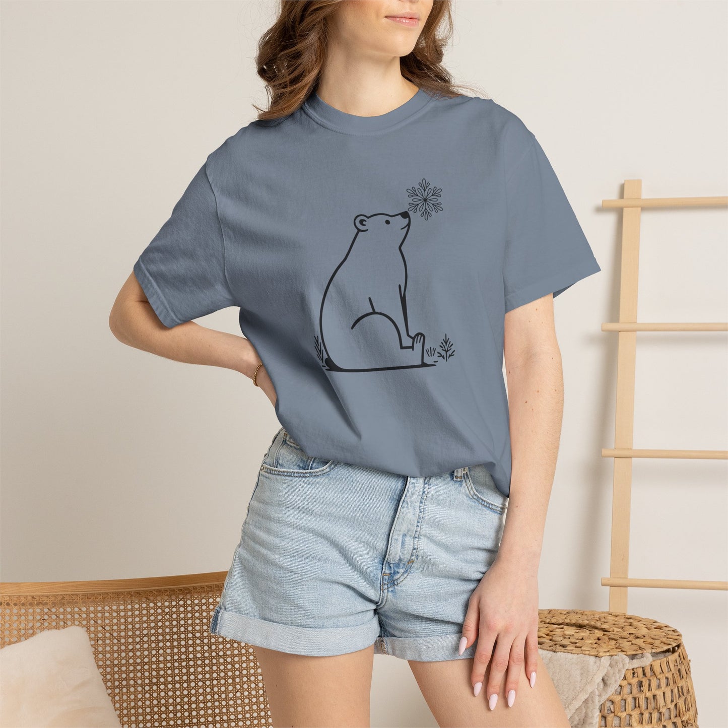 Comfort Colors Polar Bear Snowflake Tee