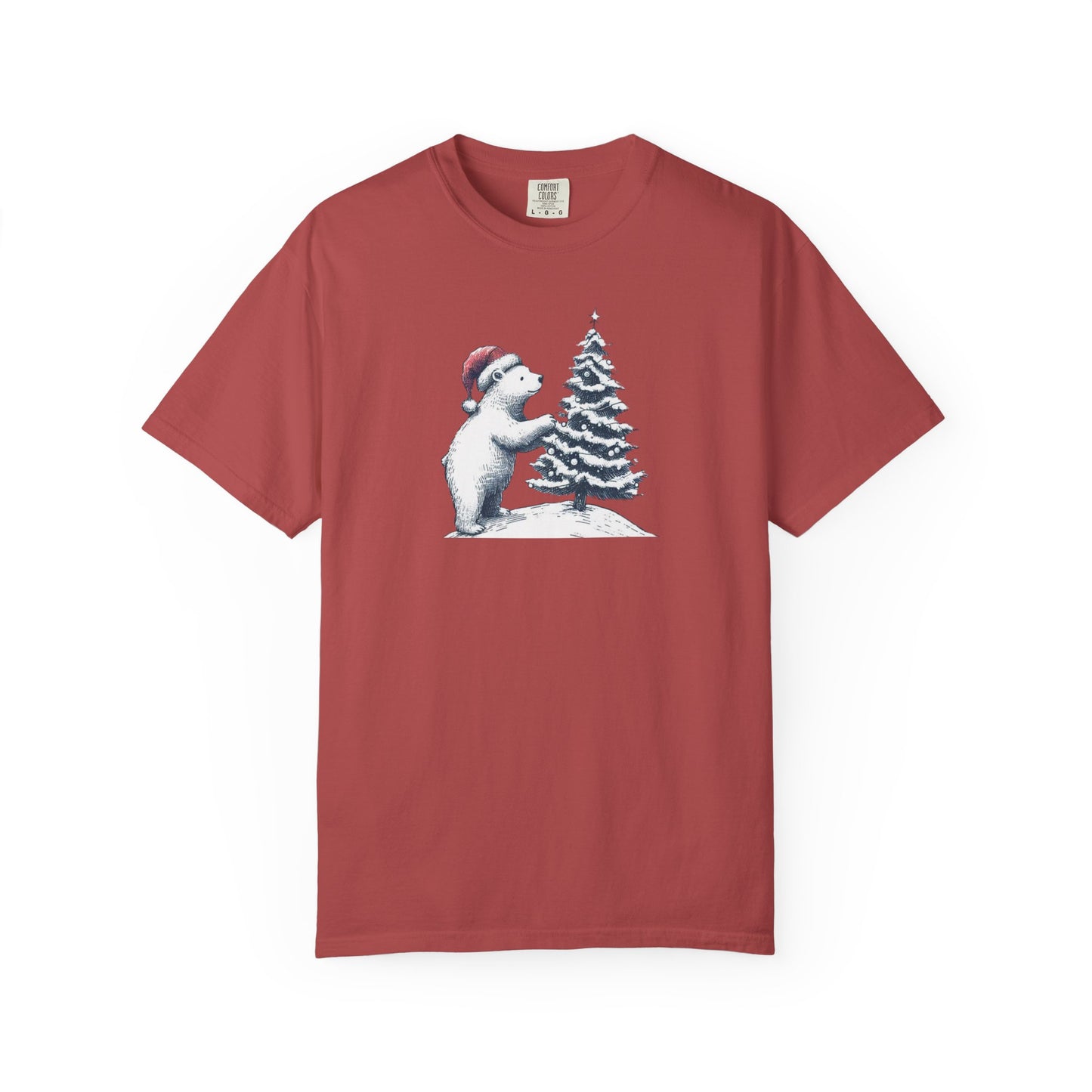 Comfort Colors Polar Bear Christmas Tree Tee