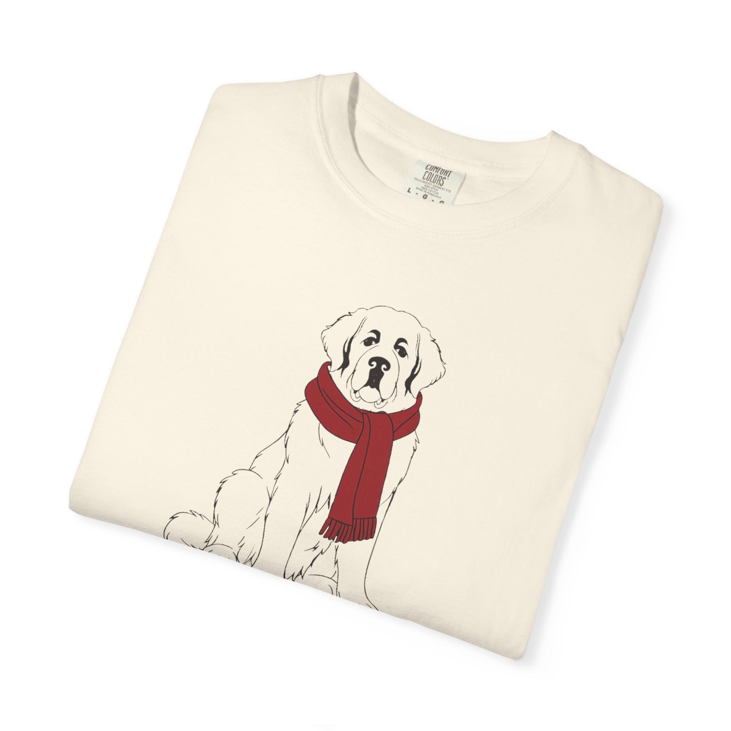 Great Pyrenees Winter Scarf  Comfort Colors Tee