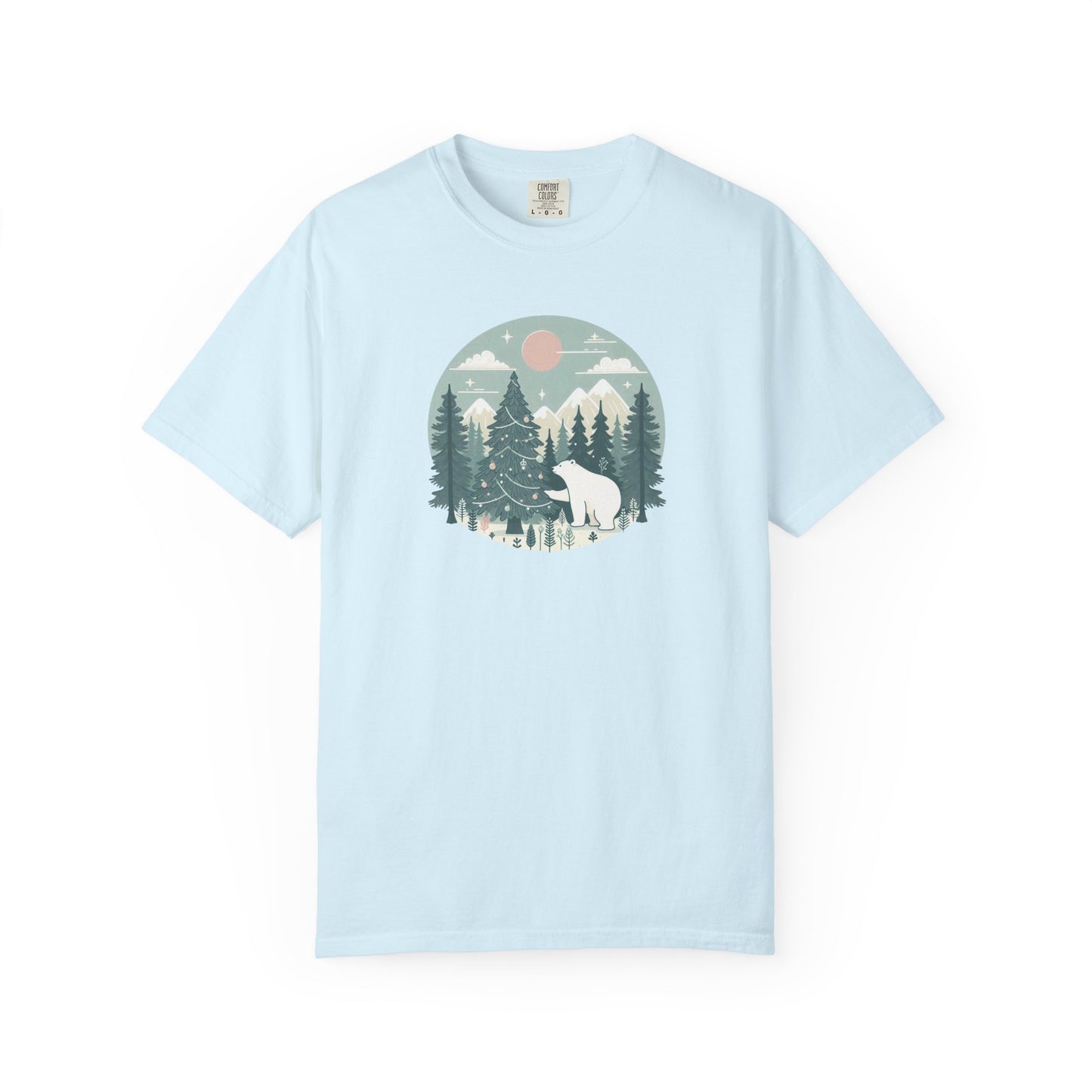 Winter Forest Polar Bear Comfort Colors Tee