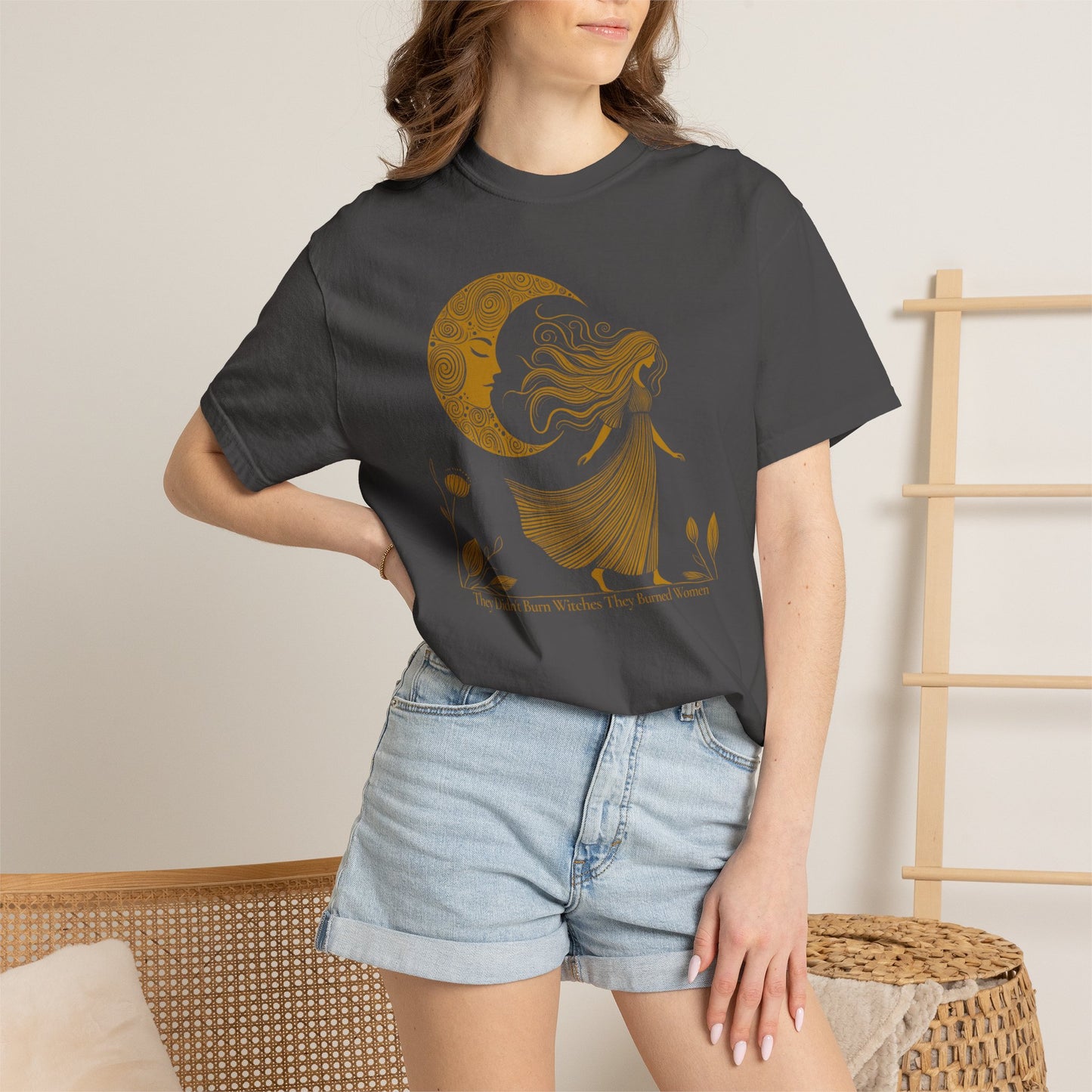 They Didn't Burn Witches They Burned Women Comfort Colors Graphic T-Shirt |  Moon Goddess Tee