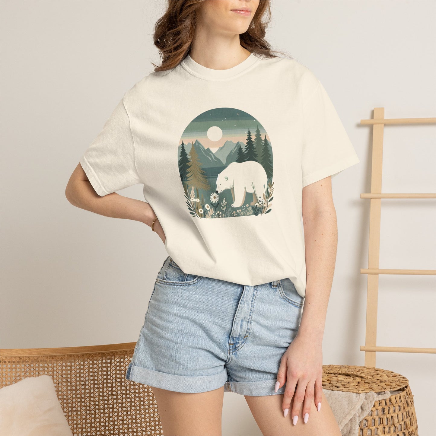 Moonlit Meadow Polar Bear Tee
