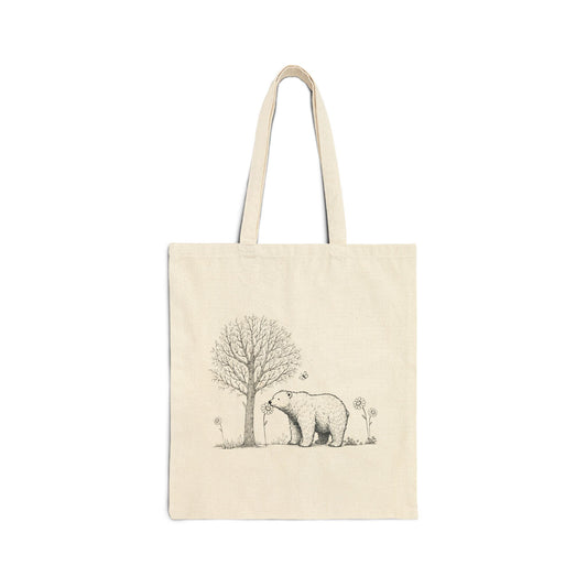 The Meadow Bear – Botanical Canvas Tote Bag
