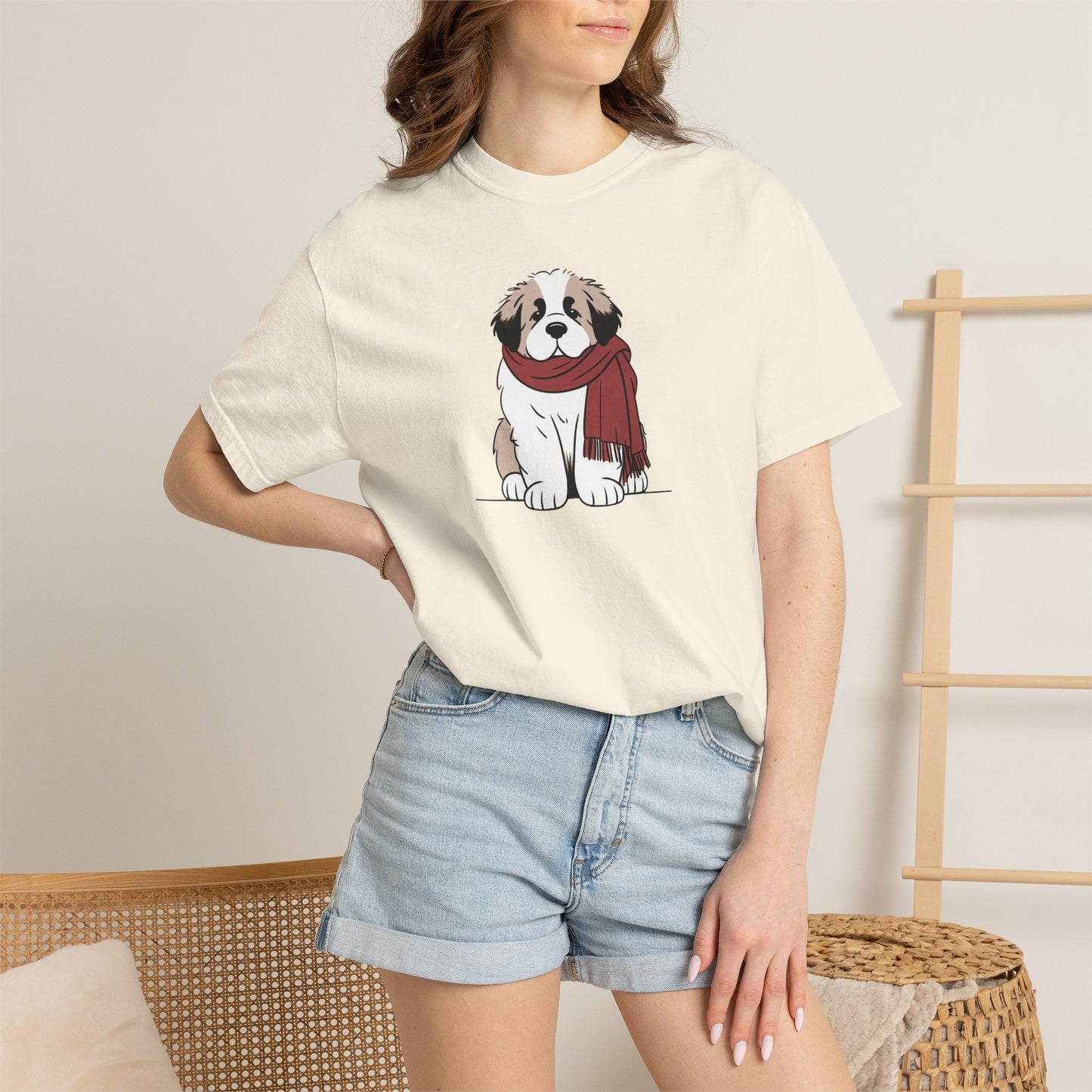 Winter Saint Bernard Comfort Colors Tee
