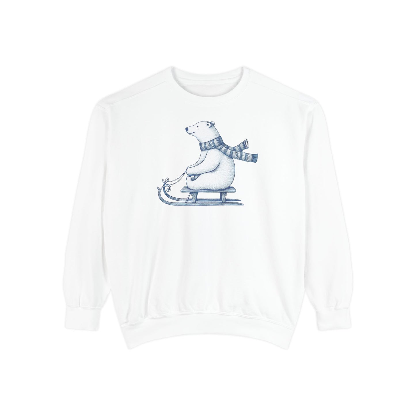 Polar Bear Sledding Comfort Colors Sweatshirt