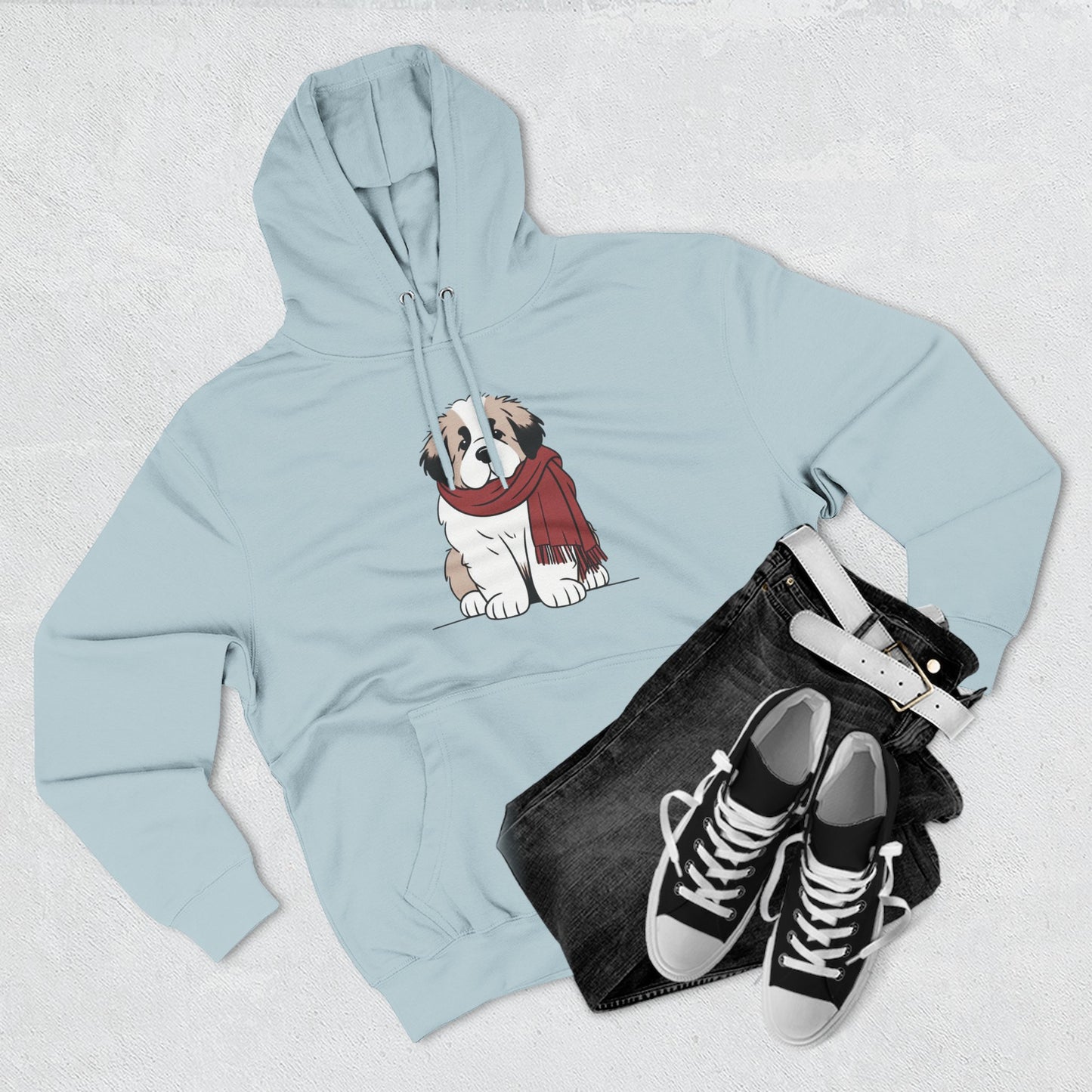 Winter Saint Bernard Winter Scarf Hoodie