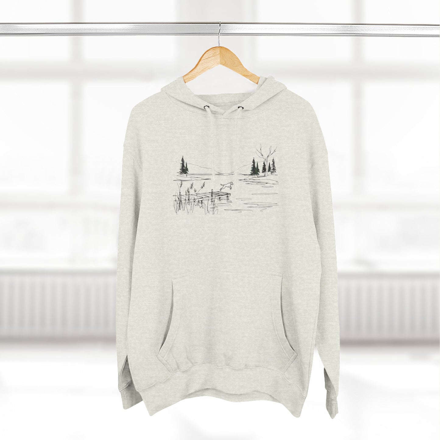 Minimalist Lake Dog Hoodie