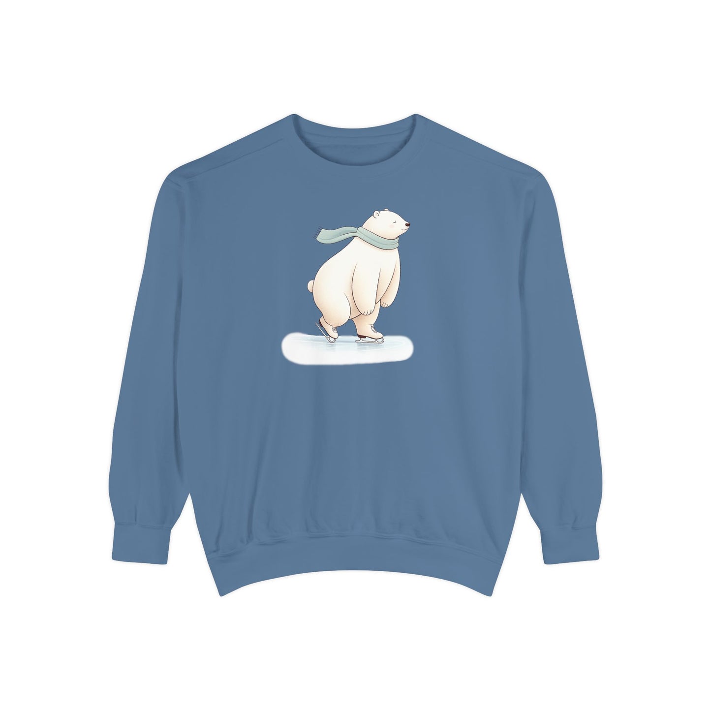 Ice Skating Polar Bear Comfort Colors Sweatshirt