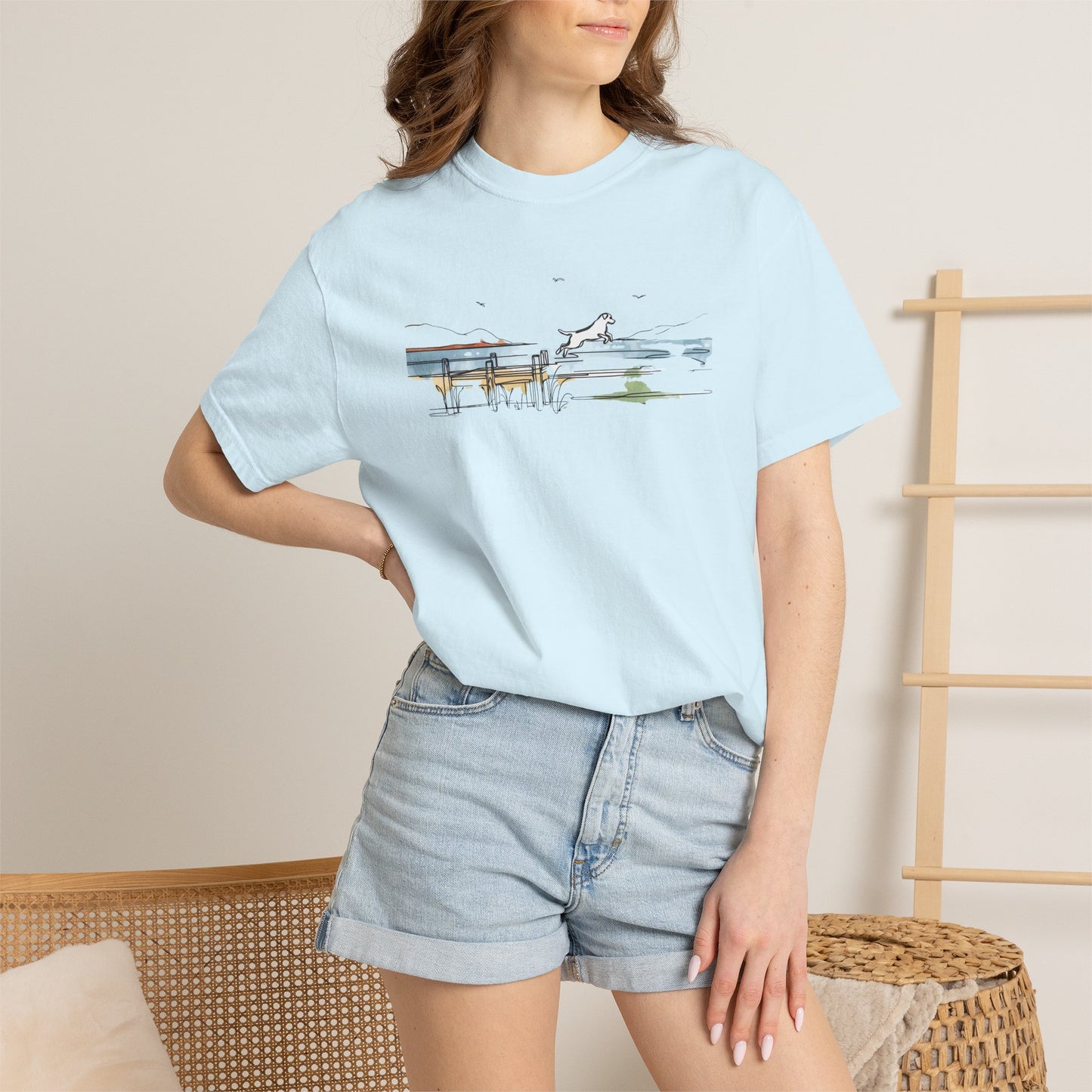 Watercolor Lake Dog Tee