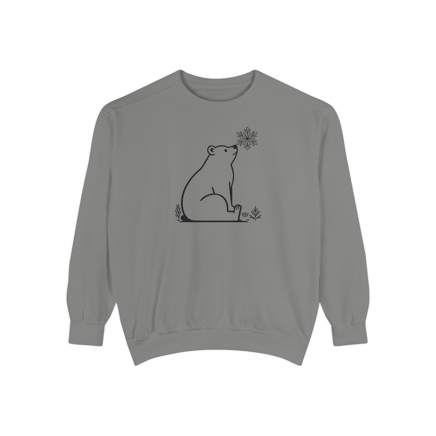 Snowflake Polar Bear Comfort Colors Sweatshirt