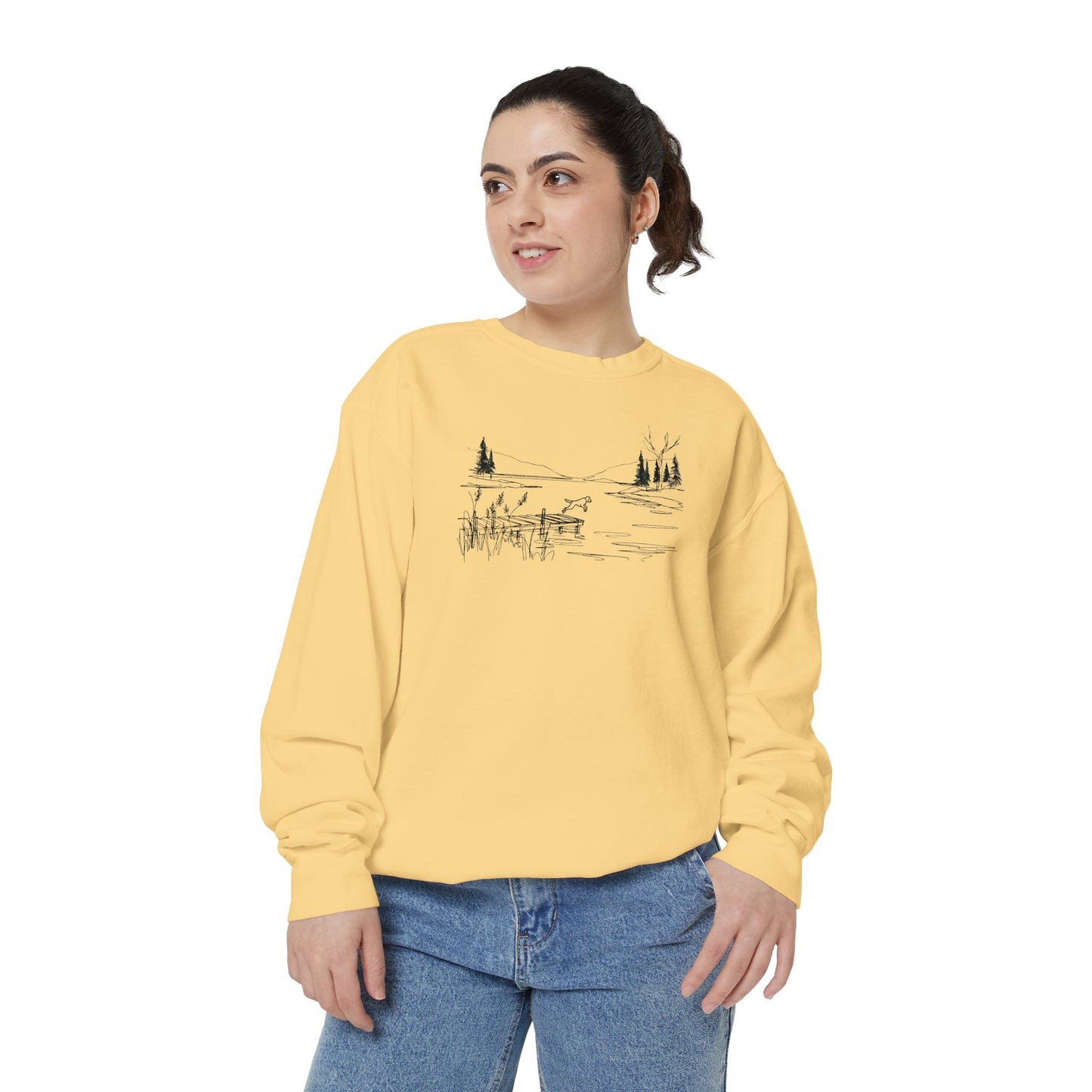 Minimalist Lake Dog Sweatshirt