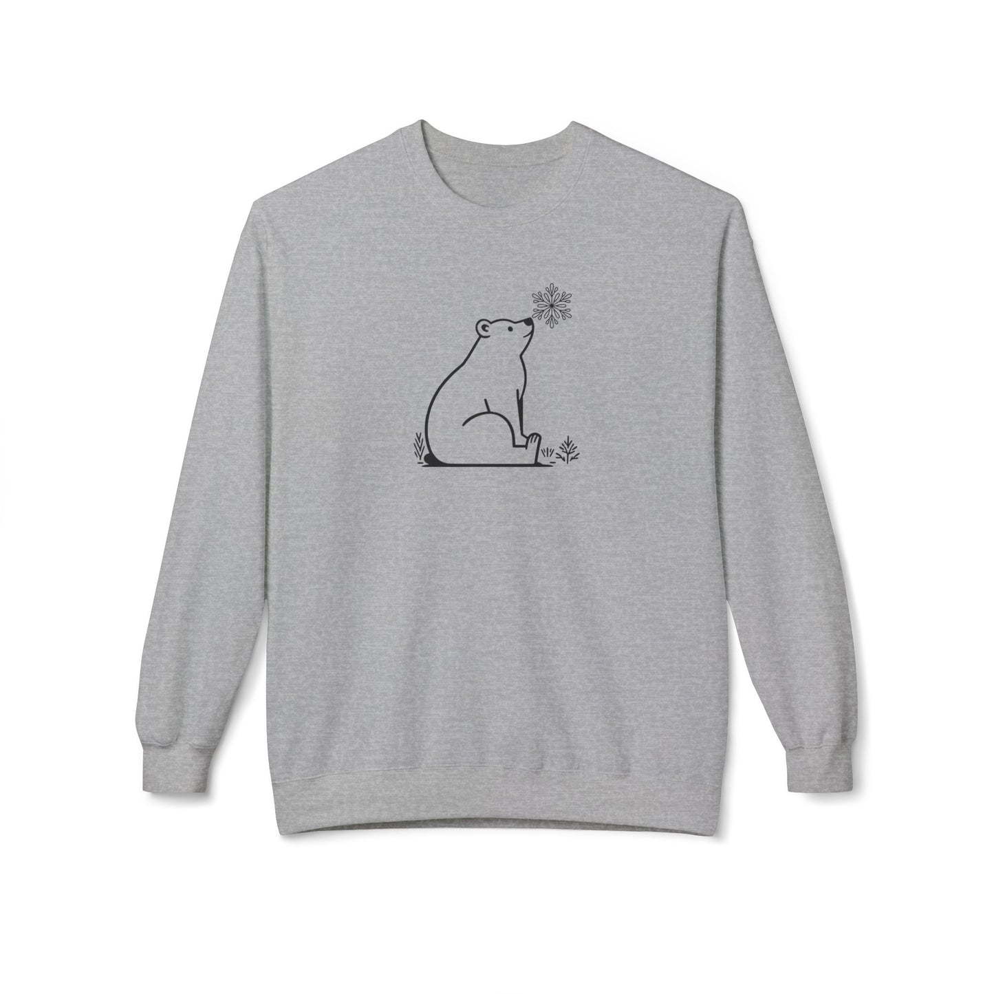 Polar Bear Snowflake Sweatshirt | Minimalist Winter Crewneck