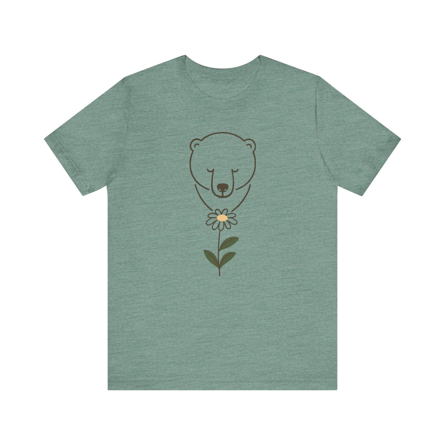Minimalist Polar Bear & Daisy Tee