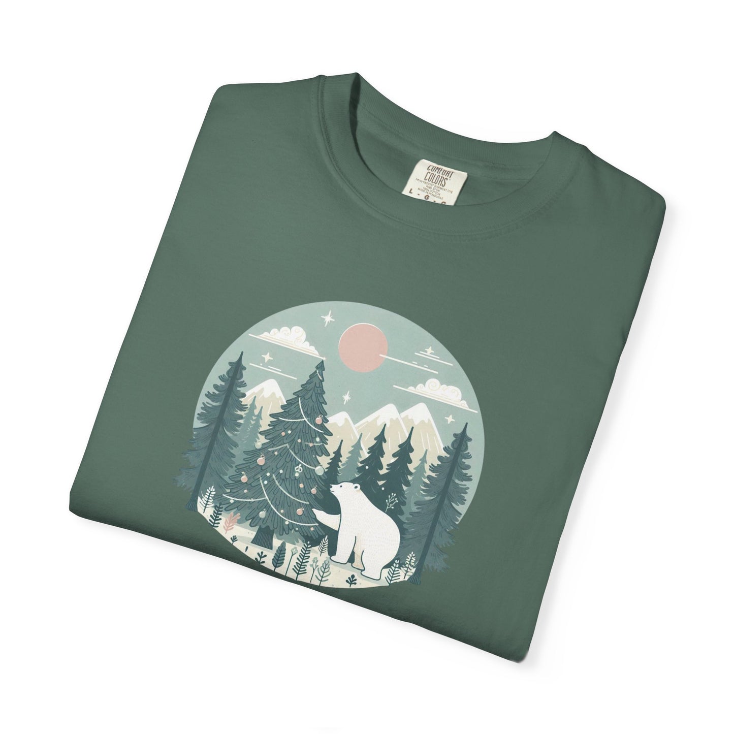 Winter Forest Polar Bear Comfort Colors Tee