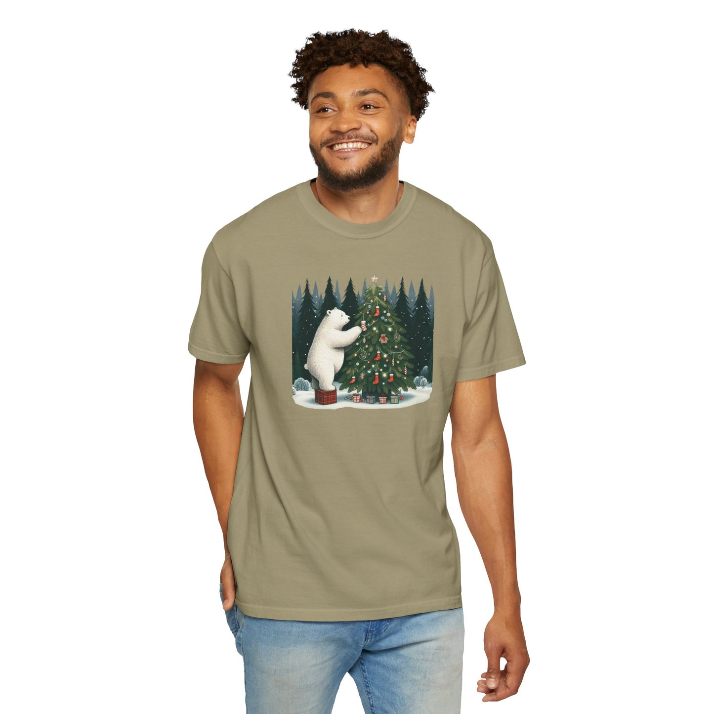 Polar Bear Christmas Heavyweight Tee | Holiday Den